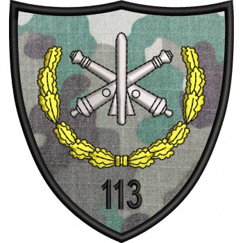ECUSON / EMBLEMA - BATALIONUL 113 ARTILERIE BARAGANUL – ecuson camuflaj padure